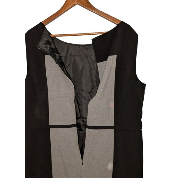 Nine West Womens The Essential Dress Size 16 Black Gray Color block Sleeveless - Picture 5 of 6